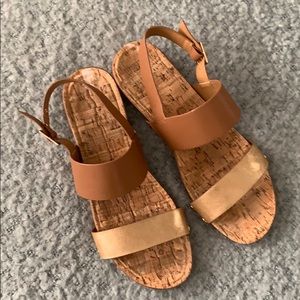 Restricted Brand cork bottom sandals, sz 10